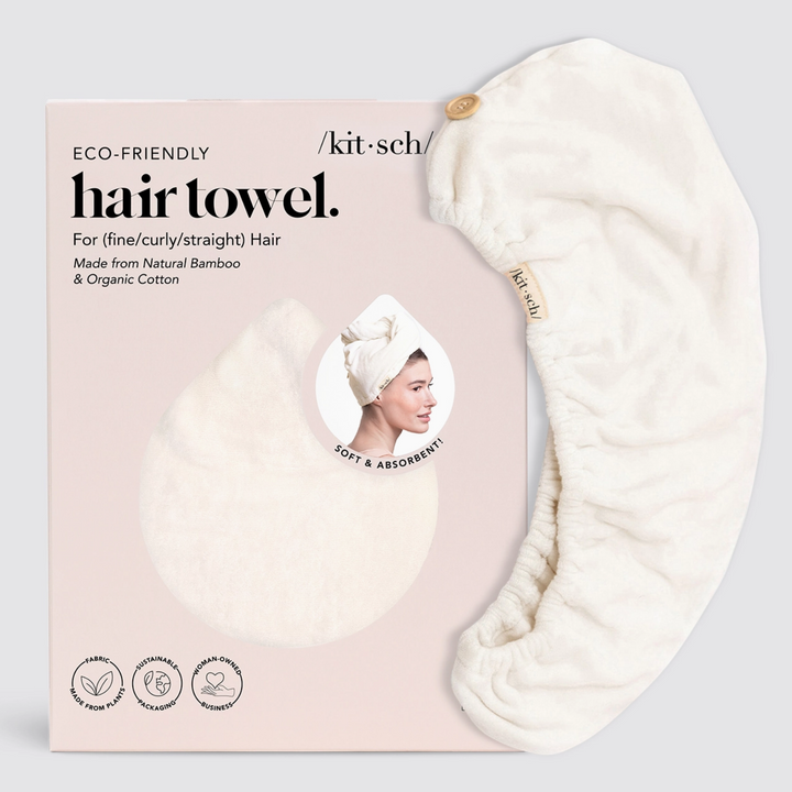 Quick Dry Hair Towel Turban, Ivory