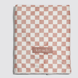 Extra Large Quick Dry Hair Towel Wrap, Terracotta Checker
