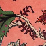 20" Square Cotton Velvet Printed Pillow with Chambray Back