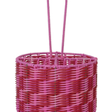 Woven Plastic Caddy, Pink/Red