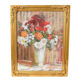 Vintage Floral Print with Solid Wood Frame