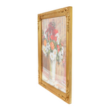 Vintage Floral Print with Solid Wood Frame