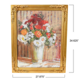 Vintage Floral Print with Solid Wood Frame