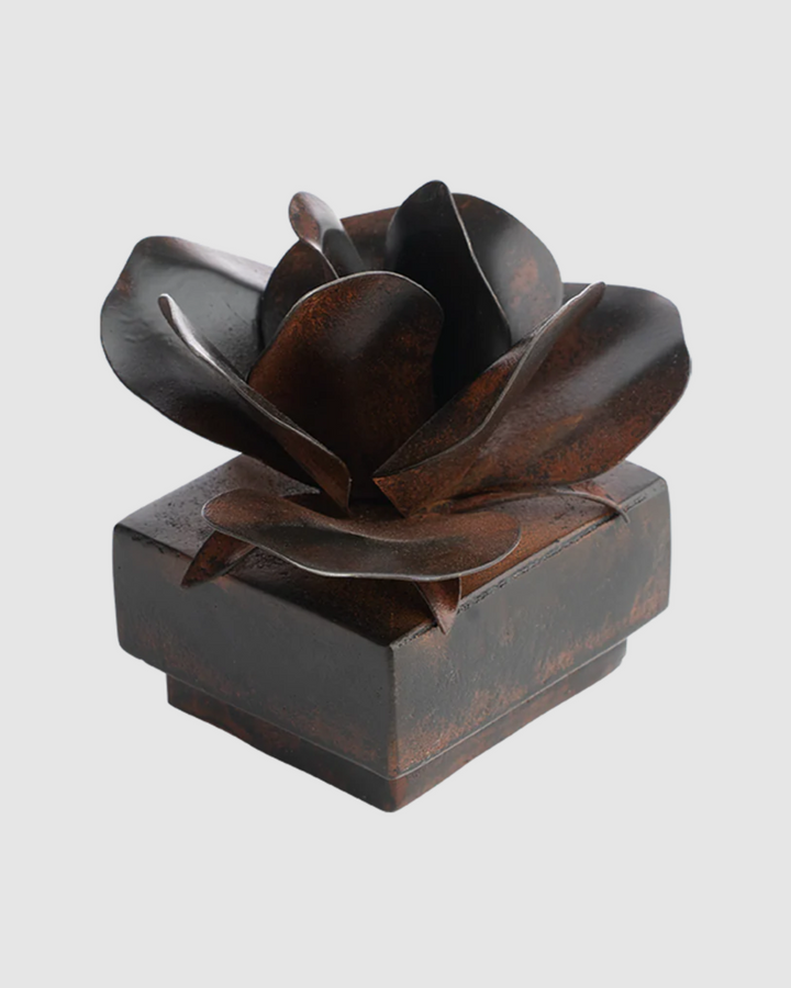 Rose Box w/ Forged Rose Atop, Iron