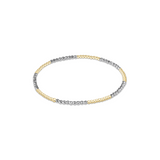 Blissful Pattern Bright Silver 2mm Bead Bracelet