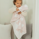 CozyChic® Dream Receiving Blanket, Pink-White Hearts
