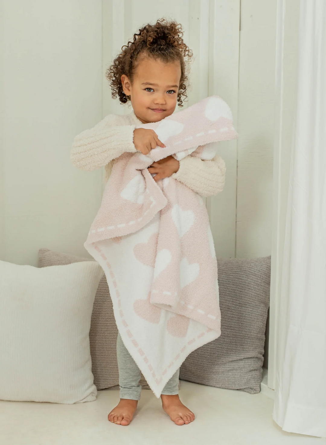CozyChic® Dream Receiving Blanket, Pink-White Hearts
