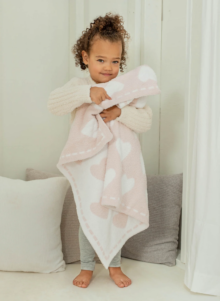 CozyChic® Dream Receiving Blanket, Pink-White Hearts