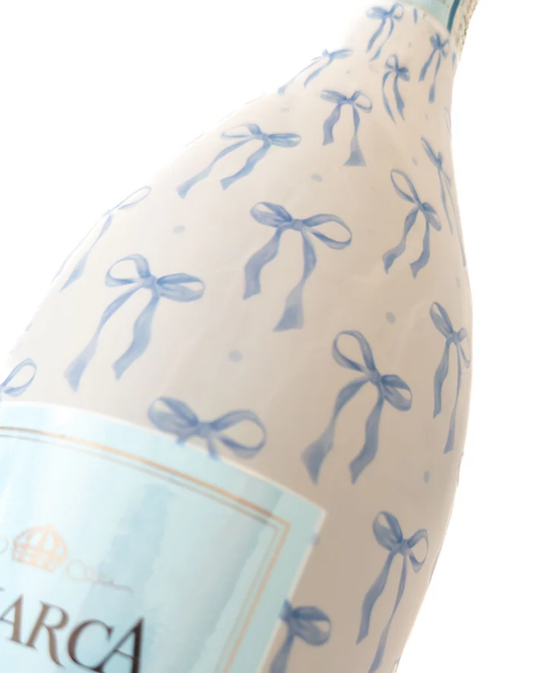 Grandmilleenial Blue Bows Bottle Wrap, La Marca Edition