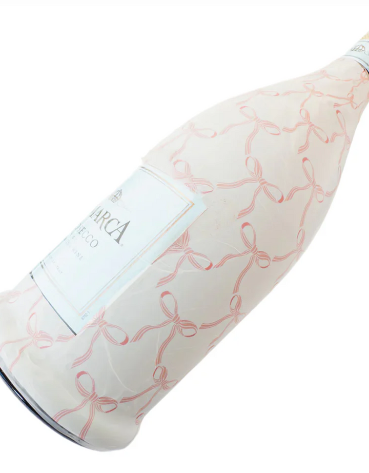 Grandmilleenial Pink Bows Bottle Wrap, La Marca Edition
