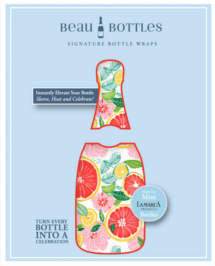 Preppy Grapefruits Bottle Wrap, Mini La Marca Edition