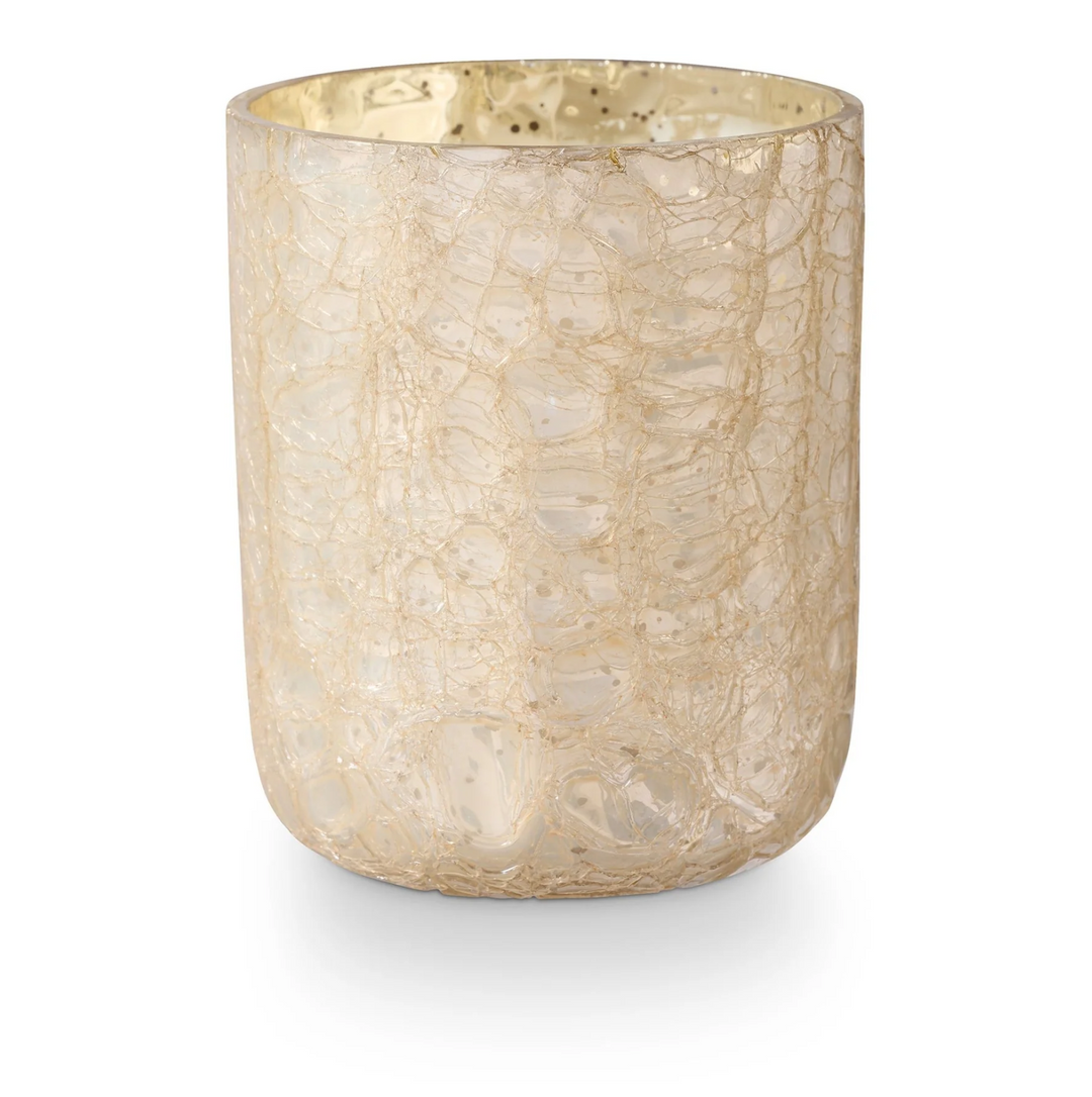 Winter White Small Boxed Crackle Glass Candle