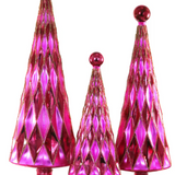 Mid Century Diamond Trees, Burgundy/Pink