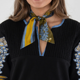 Hand-Stitched Silk Scarfette, Bluebonnet