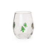 Clear Bubble Stemless Wine Glass, Tree Icon