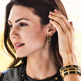 Berry Medium Hoop Earrings, Ebony