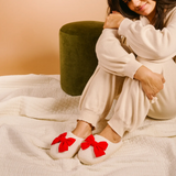 Betty Bow Fuzzy Slippers, Red