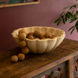 Faux Travertine Ruffled Bowl
