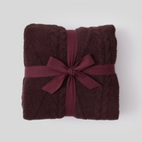 CozyChic® Fisherman Cable Throw, Deep Aubergine
