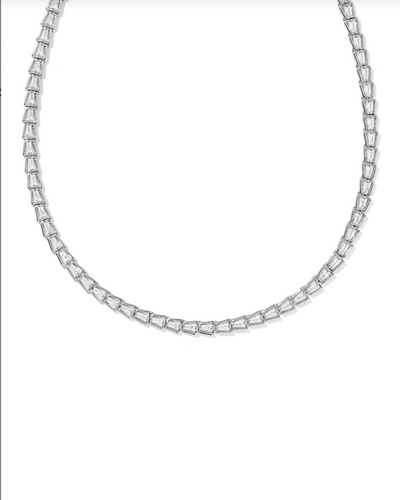 Bella Tennis Necklace, Silver