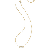 Elisa Bezel Pendant Necklace, Gold/Ivory Mother of Pearl