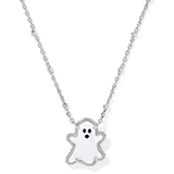Ghost Short Pendant Necklace, Silver