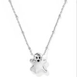 Ghost Short Pendant Necklace, Silver