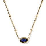 Mini Elisa Satellite Short Pendant Necklace, Gold Blue Lapis
