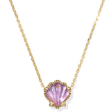 Brynne Shell Short Pendant Necklace, Purple