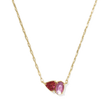 Tatum Short Pendant Necklace, Pink Mix