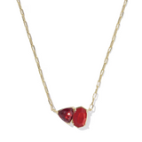 Tatum Stone Short Pendant Necklace, Gold/Red Mix