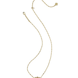 Elisa Scallop Frame Gold Short Pendant Necklace, Light Pink Iridescent Abalone