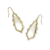 Adriana Scallop Frame Gold Drop Earrings, Natural Mother of Pearl