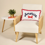Scalloped Rectangle Throw Pillow, America