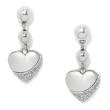 Meridian Petite Heart Wave Post Earrings, Silver