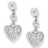 Meridian Petite Heart Wave Post Earrings, Silver