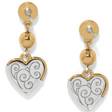 Meridian Petite Heart Wave Post Earrings, Gold