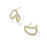 Daphne Pave Gold Huggie Earrings