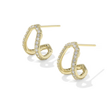 Daphne Pave Gold Huggie Earrings