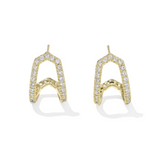 Daphne Pave Gold Huggie Earrings