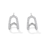 Daphne Pave Silver Huggie Earrings