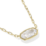 Elisa Luxe Gold Pendant Necklace, White CZ
