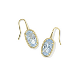 Lee Luxe Gold Drop Earrings, Light Blue CZ