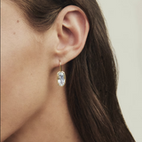 Lee Luxe Gold Drop Earrings, Light Blue CZ