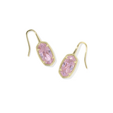 Lee Luxe Gold Drop Earrings, Light Pink CZ