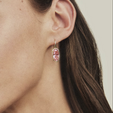 Lee Luxe Gold Drop Earrings, Light Pink CZ