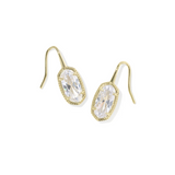 Lee Luxe Gold Drop Earrings, White CZ