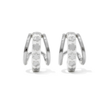 Jane Huggie Silver Earrings, White Enamel