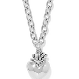 Interlok Love Knot Heart Necklace, Silver