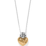 Interlok Love Knot Heart Necklace, Silver/Gold